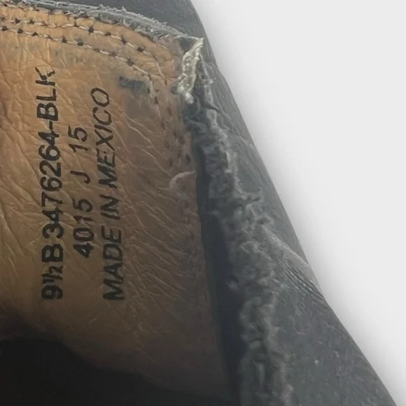 Frye Women’s Black‎ Leather Slip On Booties Distressed Fair Condition 9.5 - Picture 7 of 7